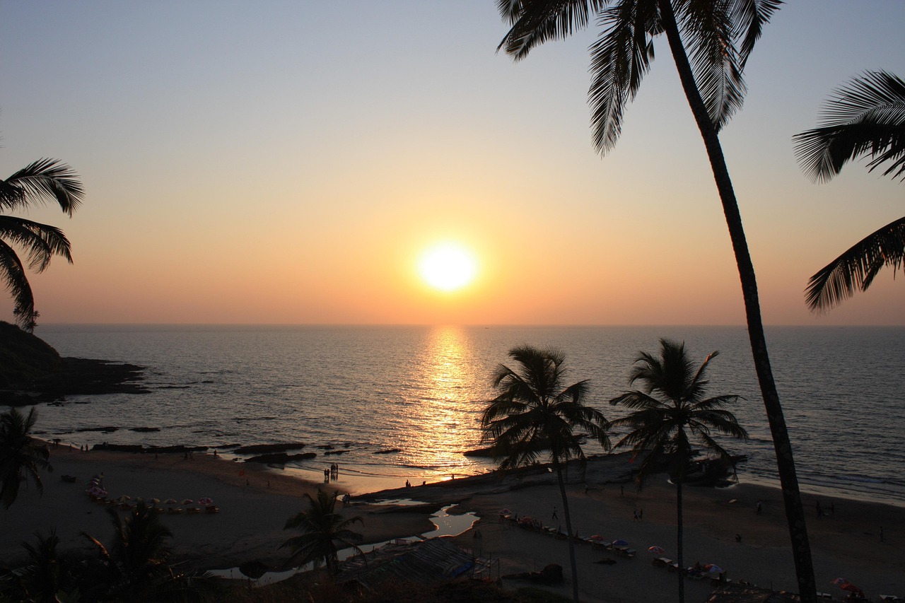 Goa – colourful fishing boats on the beach
