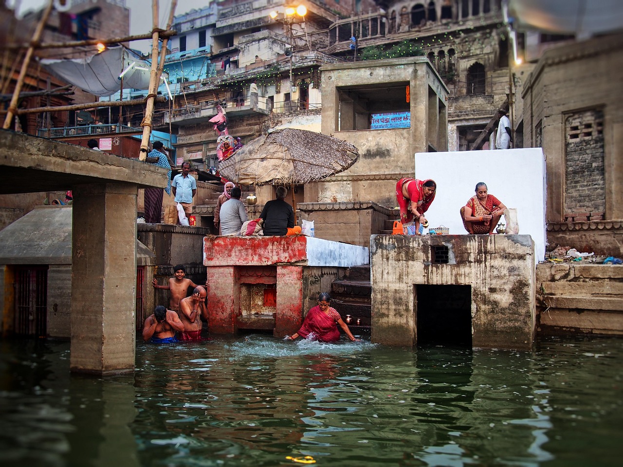 Varanasi – a sadhu holy man sitting in meditation